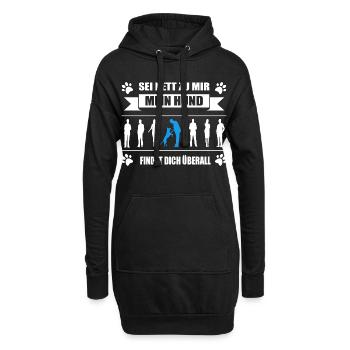 Mantrailing sei nett zu mir mein Hund findet dich  - Hoodie-Kleid - Schwarz - Vorne