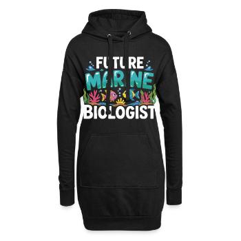 Zukunft Meeresbiologe mit Fischen - Hoodie-Kleid - Schwarz - Vorne