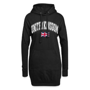 United Kingdom Flagge - Hoodie-Kleid - Schwarz - Vorne