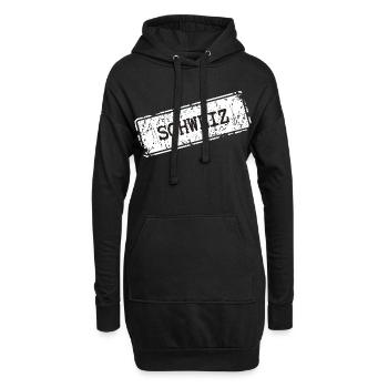 Schweiz Stempel Design - Hoodie-Kleid - Schwarz - Vorne
