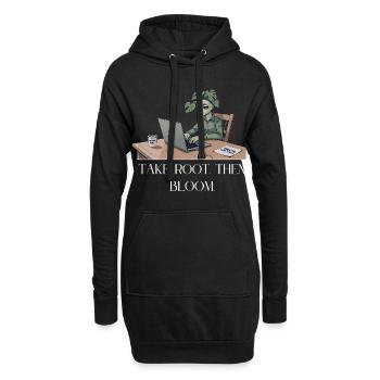 S’enraciner, puis s’épanouir - Sweat-shirt à capuche long Femme - noir - Devant