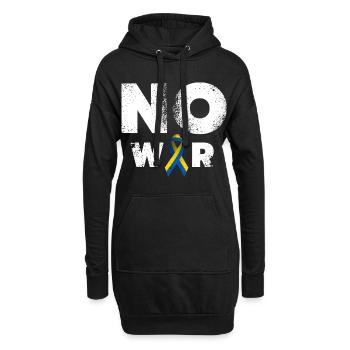 No War Ukraine Peace Sign - Hoodie Dress - black - Front