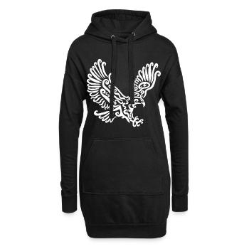 Aigle blanc - Sweat-shirt à capuche long Femme - noir - Devant
