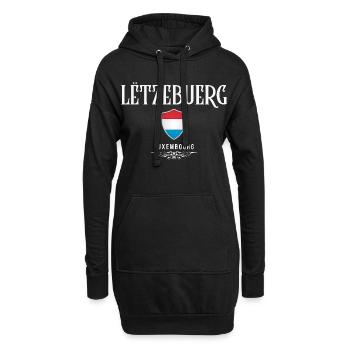 Luxemburger Flagge, ich liebe Luxemburg - Hoodie-Kleid - Schwarz - Vorne