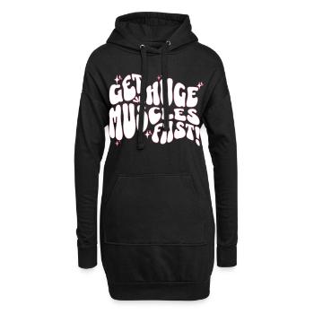 Big Muscles Fun Slogan Design - Sweat-shirt à capuche long Femme - noir - Devant