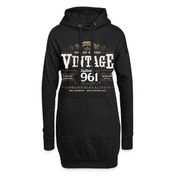64e anniversaire Millésime Septembre Année de naissance 1961 - Sweat-shirt à capuche long Femme - noir - Devant