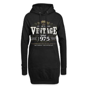 50e anniversaire Millésime Septembre Année 1975 - Sweat-shirt à capuche long Femme - noir - Devant