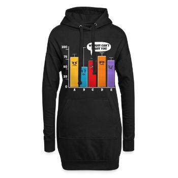 Data Science-Analyse - Hoodie-Kleid - Schwarz - Vorne