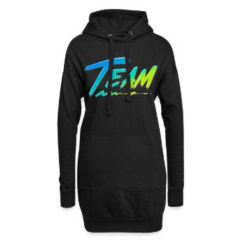 Team - Hoodie-Kleid - Schwarz - Vorne