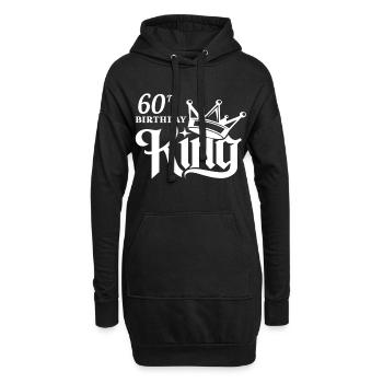 König zum 60. Geburtstag - Hoodie-Kleid - Schwarz - Vorne