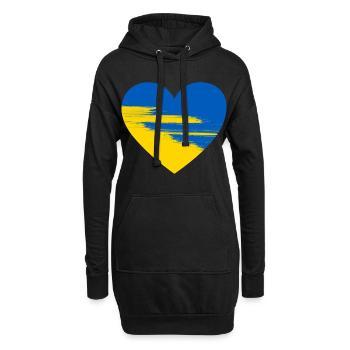 Ukraine Herz - Hoodie-Kleid - Schwarz - Vorne
