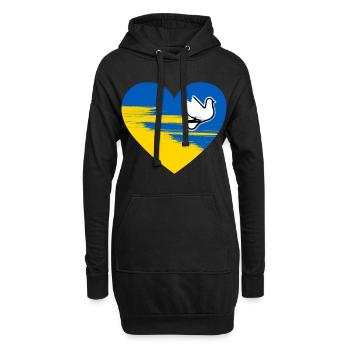 Ukraine Frieden Herz Design - Hoodie-Kleid - Schwarz - Vorne