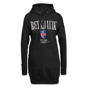 Reykjavik, Islande, souvenir de Reykjavik - Sweat-shirt à capuche long Femme - noir - Devant