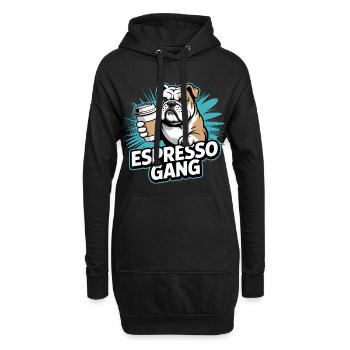 Espresso Gang Bulldog - Sweat-shirt à capuche long Femme - noir - Devant