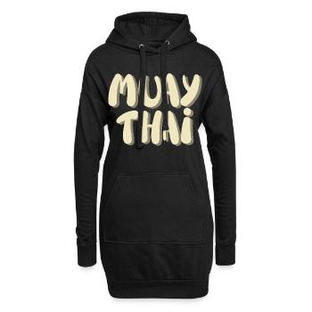 Muay Thai - Hoodie-Kleid - Schwarz - Vorne