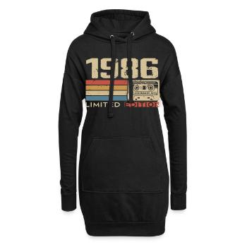 Legenden 1986 Jahrgang 1986 Jubiläum Jahrgang 1986 - Hoodie-Kleid - Schwarz - Vorne