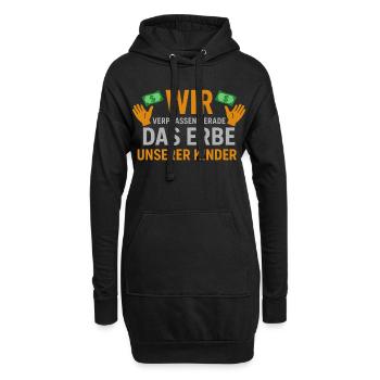 Nous dilapidons l’héritage de nos enfants - Sweat-shirt à capuche long Femme - noir - Devant