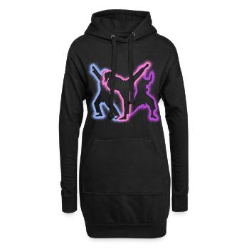 Taekwondo Kampfsport Silhouetten Mädchen Karate - Hoodie-Kleid - Schwarz - Vorne