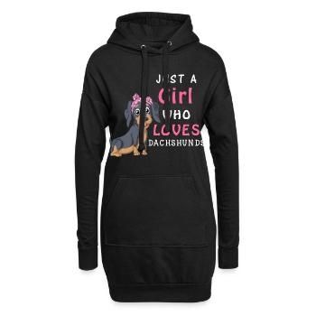La fille aime les teckels T-shirt - Sweat-shirt à capuche long Femme - noir - Devant
