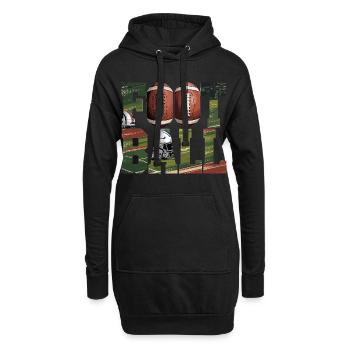 Maillot de football américain avec ballon et casque - Sweat-shirt à capuche long Femme - noir - Devant