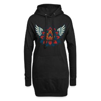 Umarmung Der Achtsamkeit Mit Wings Of Affirmation - Hoodie-Kleid - Schwarz - Vorne