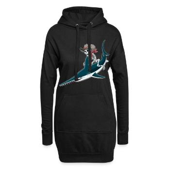 Cow-boy en os lors de l’aventure du poisson-scie Sawray - Sweat-shirt à capuche long Femme - noir - Devant