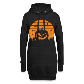 Citrouille d’Halloween Vintage - Sweat-shirt à capuche long Femme - noir - Devant