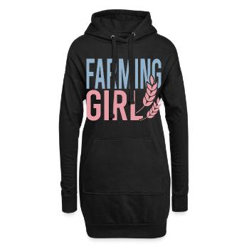 Bauern Tochter - Hoodie-Kleid - Schwarz - Vorne