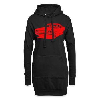 Conception de silhouette de voiture de sport rétro - Sweat-shirt à capuche long Femme - noir - Devant