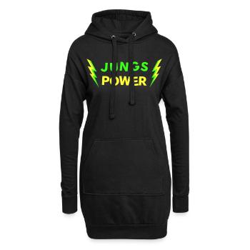 JUNGS POWER - néon - Sweat-shirt à capuche long Femme - noir - Devant