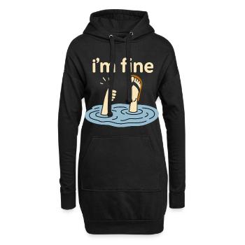 T-shirt drôle Je suis bien Meme humour dire design - Sweat-shirt à capuche long Femme - noir - Devant