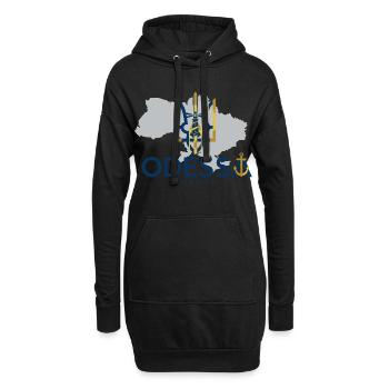Ukrainisches Emblem des Leuchtturms von Odessa - Hoodie-Kleid - Schwarz - Vorne