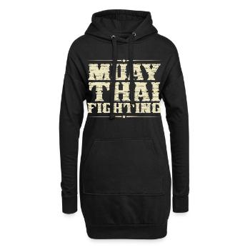 Muay Thai - Hoodie-Kleid - Schwarz - Vorne