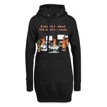 Rudolph a réservé la salle de réunion - Sweat-shirt à capuche long Femme - noir - Devant