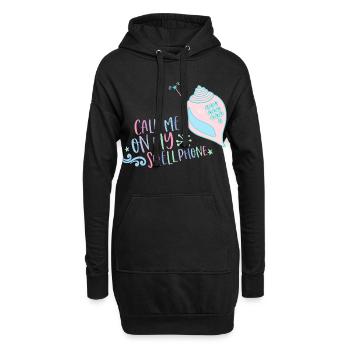 Appelez-moi sur mon Shellphone Mermaid rétro années 80 - Sweat-shirt à capuche long Femme - noir - Devant