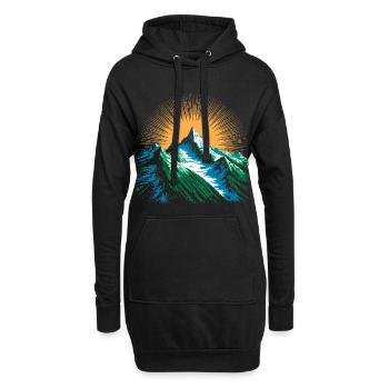 Outdoor Erkundung Wanderer - Bergsteiger Gipfel - Hoodie-Kleid - Schwarz - Vorne