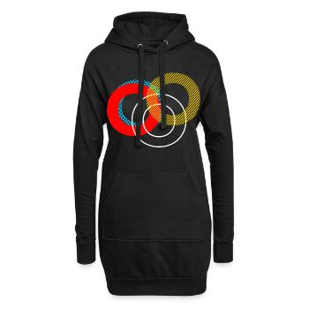 o Conception de lettrage - Sweat-shirt à capuche long Femme - noir - Devant