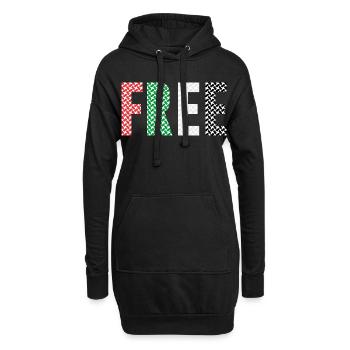 Palestine libre - Sweat-shirt à capuche long Femme - noir - Devant