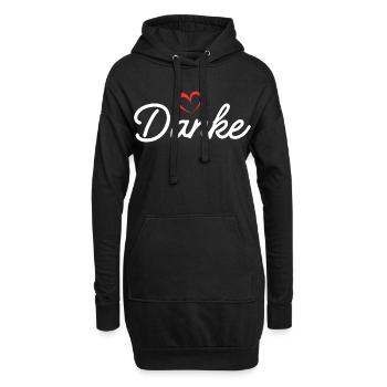 Texte de remerciement - Sweat-shirt à capuche long Femme - noir - Devant