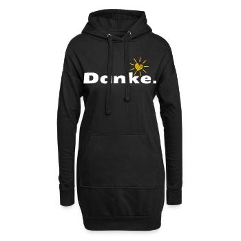Danke HerzSonne Typografie - Hoodie-Kleid - Schwarz - Vorne