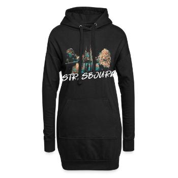 Straßburger Münster – Illustration - Hoodie-Kleid - Schwarz - Vorne