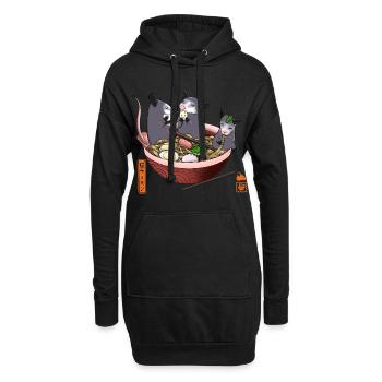Opossum Mangeant Ramen T-shirt drôle - Sweat-shirt à capuche long Femme - noir - Devant