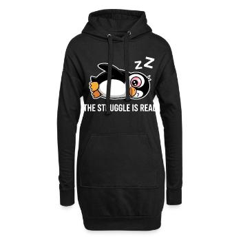 Pinguin Lustiger Spruch - Hoodie-Kleid - Schwarz - Vorne