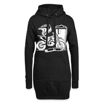 Supermoto_Lifestyle - Hoodie-Kleid - Schwarz - Vorne