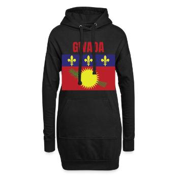 T-shirt GWADA drapeau Guadeloupe - Sweat-shirt à capuche long Femme - noir - Devant