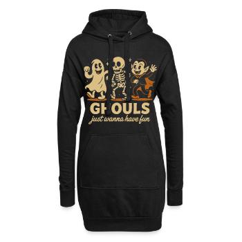 Ghule wollen einfach nur Spaß haben Halloween-Design - Hoodie-Kleid - Schwarz - Vorne