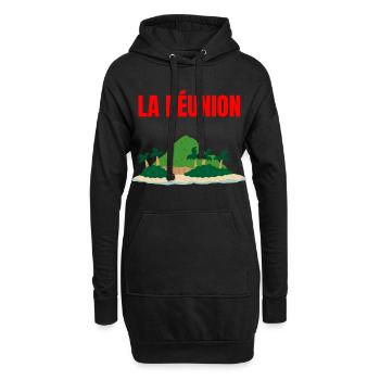 T-shirt île La Réunion tropicale - Sweat-shirt à capuche long Femme - noir - Devant