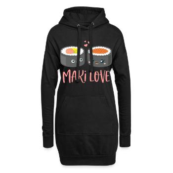 Maki Love Sushi Comic - Hoodie Dress - black - Front