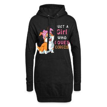 Juste une fille qui adore la chemise corgis - Sweat-shirt à capuche long Femme - noir - Devant