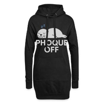 Phoque Off – Jeu de mots drôle et décalé - Sweat-shirt à capuche long Femme - noir - Devant